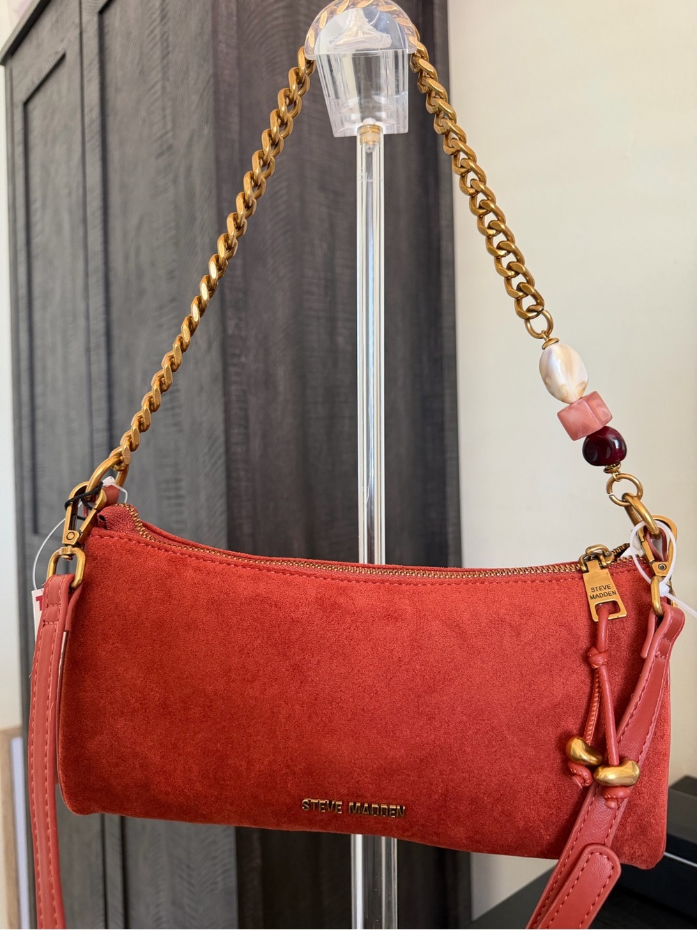 NWT Steve Madden shoulder/crossbody red earth/ brick color bag